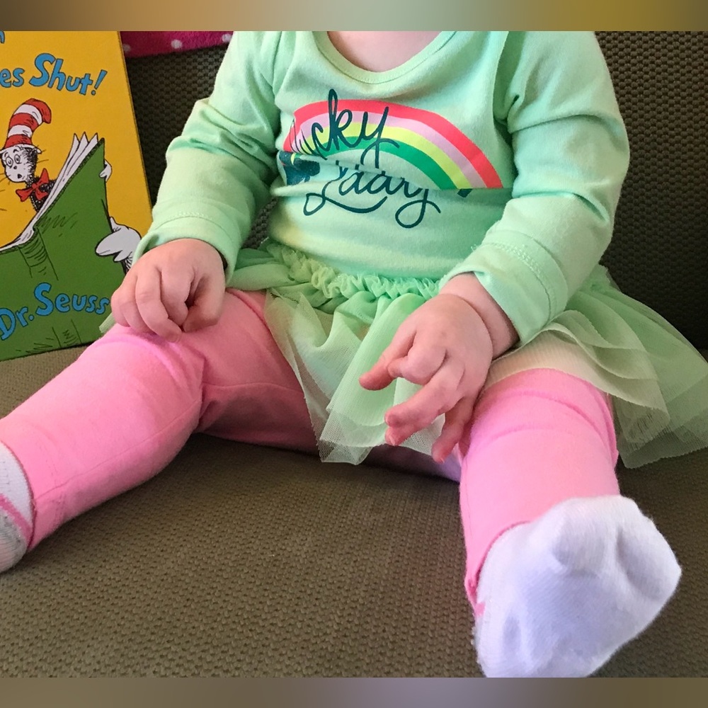 Cat & Jack Mint Green Baby Onesie with Rainbow and Clover, St. Patrick’s Day